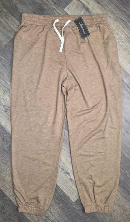 Fantaslook Pants - New Fantaslook Womens Joggers Sweatpants Heathered Tan Beige Lounge Pants Size X